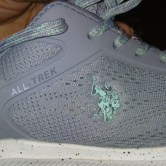 U.S. Polo Assn. Women's Gray and Pink Lace-Up Sneakers - Picture 7 of 7